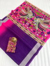 MG 403 Plain Linen Designer Printed Sarees Wholesale Clothing Suppliers In India